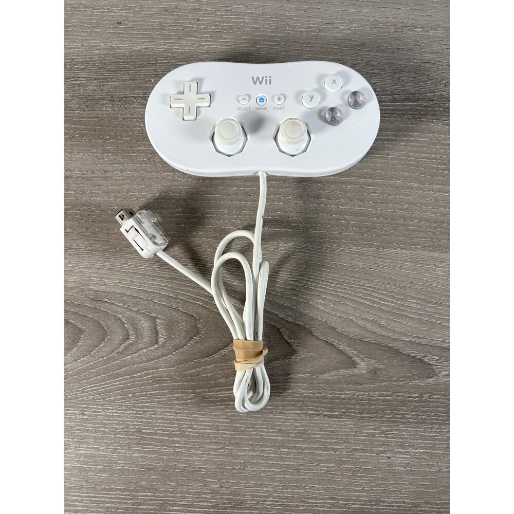 Nintendo Wii Pro Controller- Classic‎ White- RVL-005- Original Remote- EUC
